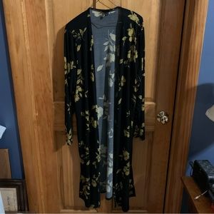 Floral long cardigan